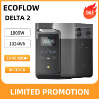 Портативная электростанция EcoFlow DELTA 2, туристическая аккумуляторная батарея LiFePO4, 1800 Вт, Вт, розетки переменного тока, солнечный генератор для дома, уличных палаток