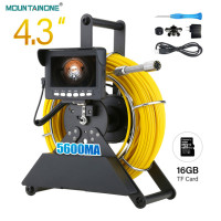 4,3 монитор канализационная труба Инспекционная камера, 17 мм/22 мм канализационный трубопровод промышленный эндоскоп с батареей 4500mA 16G DVR карта