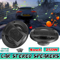 2 шт., автомобильный коаксиальный динамик, 4 дюйма, 12 В, 30-250 Вт