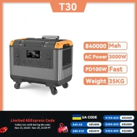 Портативная электростанция T3000, 3000 Вт, PD100W, быстрая зарядка, Вт · ч, мощный внешний аккумулятор для наружного освещения, походов