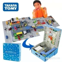 Сумка-тоут TAKARA Tomy tomica, городской трафик, трехмерная коробка для хранения парковочной сцены, реальная имитация Игрушки для мальчиков, праздничный подарок