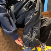 美式機能風衝鋒登山褲子男春季日系復古寬鬆闊腿工裝防水休閒長褲