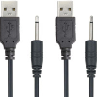 2 шт./лот USB-зарядный кабель постоянного тока 2,5 мм, зарядный шнур вибратора для перезаряжаемого массажера (черный)