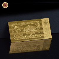 Полный набор цветных золотых банкнот, русская рублейская валюта, искусственные деньги, всемирные банкноты, сувенир, деловой подарок для коллекции