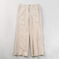 高端品質寬鬆棉麻休閒褲男4.18H73739夏復古文藝純色闊腿直筒長褲