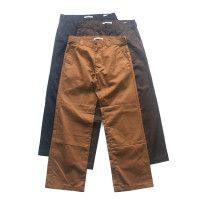 老美潮牌美式滑板褲直筒耐磨硬挺高街復古休閒長褲純色拼接男尾貨