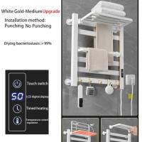 Электрическая вешалка для полотенец для ванной комнаты с цифровым дисплеем температуры, настенная вешалка для полотенец, сушилка для полотенец с подогревом для умного дома