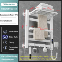 Полотенцесушитель с электрическим подогревом, энергосберегающий умный держатель для полотенец с полкой, радиатор