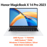 Новый оригинальный Honor MagicBook X 14 Pro 2023 Ryzen Edition 14-дюймовый AMD R7 7840HS 16 Гб ОЗУ 512 ГБ SSD серебристый Windows 11 Домашняя версия