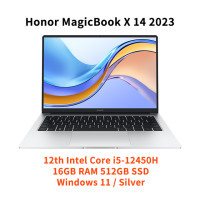 Honor MagicBook X14, 2023 дюйма, Intel Core i5-12450H 16 ГБ, 512 ГБ, 14 дюймов IPS, аккумулятор 60 Вт/ч, серебристый