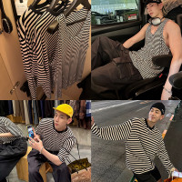 威廉威【巴黎男高】羊毛混紡垂感時裝條紋三劍客