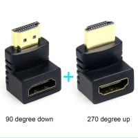 HDMI-совместимый адаптер под прямым углом 90 градусов HDMI-совместимый конвертер 270 градусов штекер-гнездо удлинитель угловой разъем