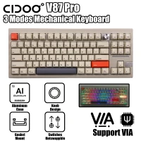 Беспроводная механическая клавиатура Cidoo V87 PRO TKL VIA программируемая 80% раскладка алюминиевая ручка 3 режима RGB PBT клавиши горячая распродажа