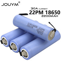 JOUYM 15mΩ ICR18650 22P M 3,7 V 18650 литиевая аккумуляторная батарея для шуруповерта, высокая сила тока 30 А, сварка, никель