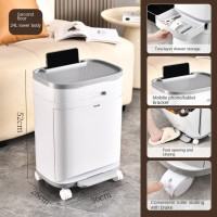Удобное кухонное ведро для мусора, Сортировочная мусорная корзина, новинка, с колесиком, пластиковая корзина, угловой контейнер для переработки, пресс, открытый ведро для хранения