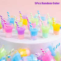 5 шт. миниатюрная чашка для молока и чая для кукольного домика, цветная чашка для сока и напитков, детская игрушка для ролевых игр, аксессуары для кукольного домика