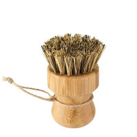 1 шт., круглая бамбуковая мини-щетка для мытья посуды, кастрюль, овощей