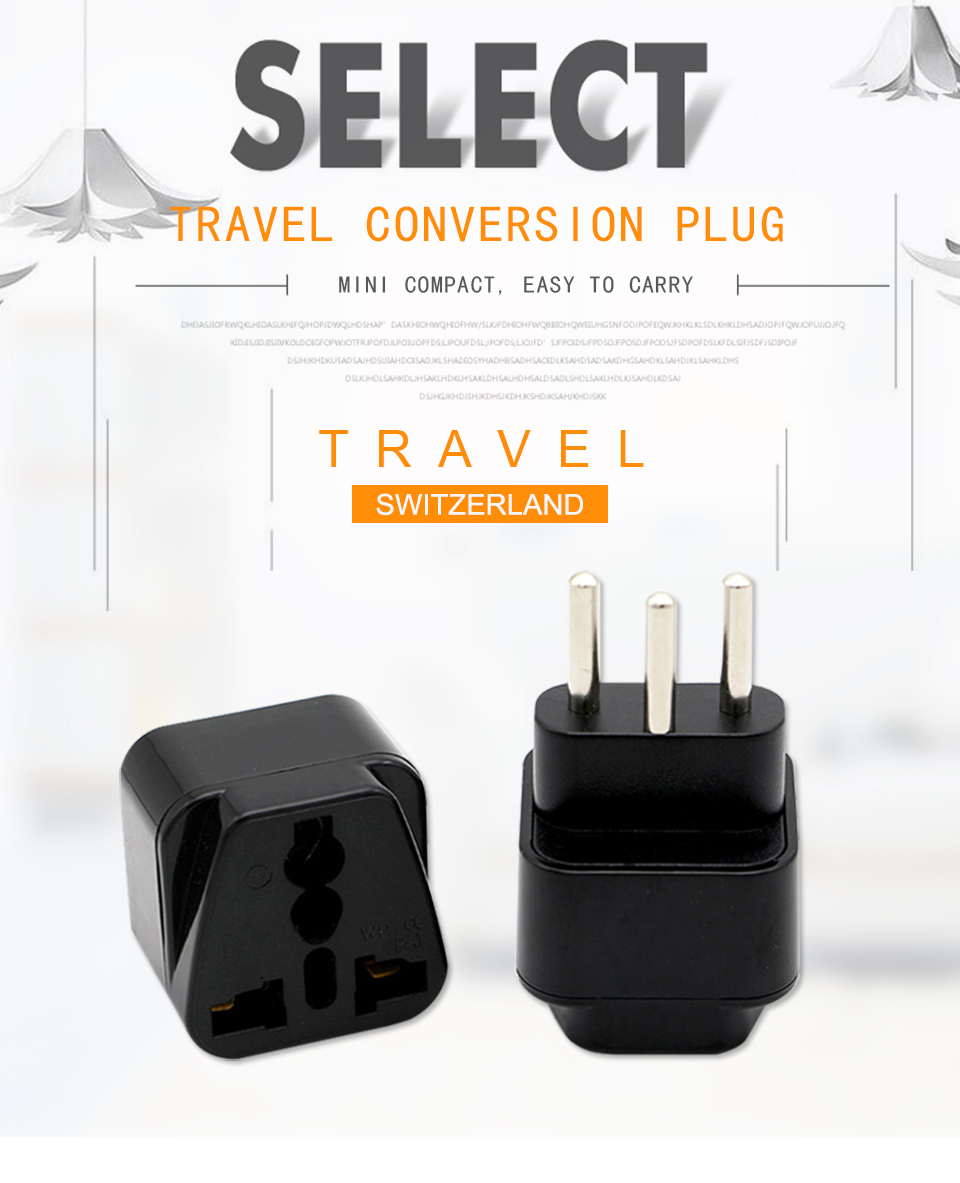 USAUUKEU to Swiss Adaptor Swiss plug Travel Converter Adapter Household Plugs Power Adapter charger Swiss tourism conversion (1)