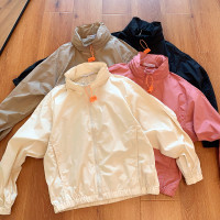 U+！牛品好貨！寬鬆立領連帽可收納帽子薄款短外套女防曬夾克上衣