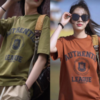 17112  部落男裝美式復古潮牌男士阿美咔嘰機車風圓領短袖T恤