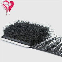 1 метр, мягкое пушистое окрашенное цветное натуральное страусиное перо, атласное искусственное украшение для шитья, ширина 10-15 см