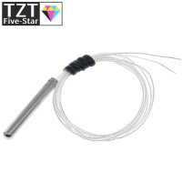 TZT PT100 Platinum Resister Temperature Sensor Waterproof Temp Probe -20~450 Celsius Insulated Shielding Fiberglass 50CM