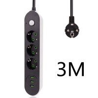 Сетевой удлинитель с 2 розетками, USB-адаптер для путешествий