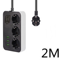 Сетевой удлинитель с 2 розетками, USB-адаптер для путешествий