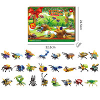 Набор строительных блоков «сделай сам», насекомые, игрушка из пластика, календарь, обратный отсчет, украшение для праздников