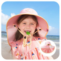 Детская Солнцезащитная шляпа Kocotree с большими полями, летняя детская Солнцезащитная шляпа для мальчиков и девочек с защитой от УФ-лучей, пляжная