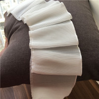 11 см широкая Современная отделка из органзы, шифоновая кружевная оборка с рюшами, вышитая лента, вышитые края, системы вышивки платья