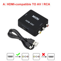 Адаптер-преобразователь HDMI-совместимый с AV RCA CVSB L/R 1080P