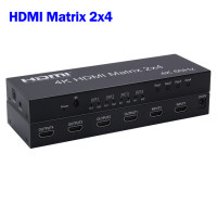 Матричный коммутатор 4K 60 Гц HDMI матрица 4x4 HDMI 2,0 матричный коммутатор 2x4 4x2 4x4 видеопереключатель разветвитель преобразователь 4x4 Матрица с RS232 EDID HDCP 2,2