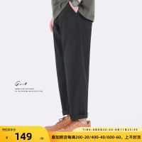 GWIT 精梳水洗棉 輕薄夏季新款薄款工裝長褲潮流直筒小腳休閒褲男