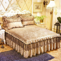 3 шт. покрывала на кровать роскошная кружевная постельная юбка плотное красивое постельное белье Cal постельные простыни домашнее постельное белье размер Queen/King