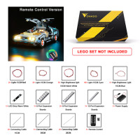 Набор со светодиодной подсветкой для Creator 10300, «Назад в будущее», машина времени, гоночный автомобиль, строительные блоки, игрушка, светильник кой, не модель