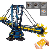 Высокотехнологичные моторизованные колесные ковшовые экскаваторы MOULD KING 17006, модели игрушек, строительные блоки для детей, подарки на день рождения и Рождество
