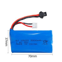 Батарея SM Plug 7,4 V 3000mAh Lipo для WPL MN99S D90 U12A S033g Q1 H101 H103 радиоуправляемые лодки автомобили танки запчасти 2s 7,4 v 18650 батарея