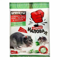 Отрава НАПОВАЛ от крыс и мышей мягкие брикеты со вкусом карамели 16 доз 200 г