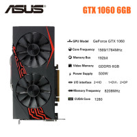 Б/у игровая графическая карта ASUS GeForce GTX 1060 3 Гб 5 Гб 6 ГБ GDDR5 6pin PCI-E 3,0x16 видеокарты GPU GTX1060