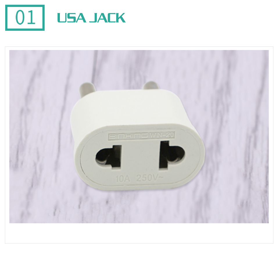EU Adapter Plug USA to Euro Europe Travel Wall Electrical Power Charge Outlet Sockets US China to EU 2 Round Pin Plug Socket (9)