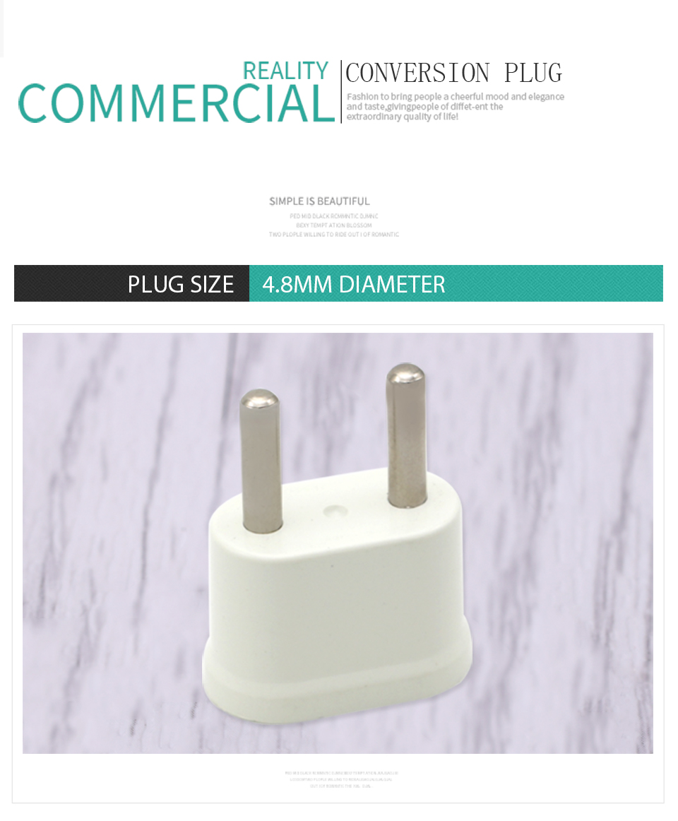 EU Adapter Plug USA to Euro Europe Travel Wall Electrical Power Charge Outlet Sockets US China to EU 2 Round Pin Plug Socket (8)