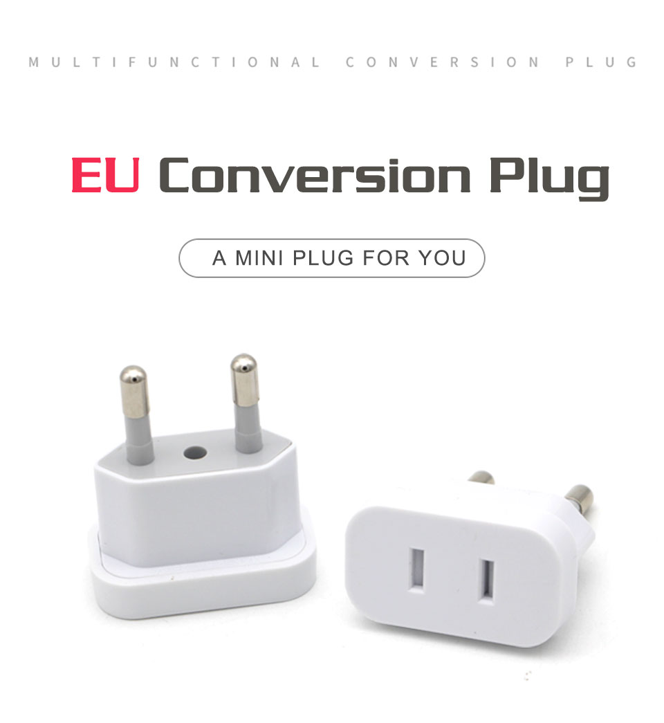 1PC US To EU Plug USA To Europe Travel Wall AC Power Plug Safety Door Design Charger Outlet Adapter Converter 2 Round Pin Socket (1)