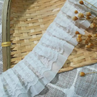 Высококачественная Тюлевая кружевная ткань, 5 см, шифоновая лента, кружевная розовая, черная, белая, кружевная ткань с вышивкой, ленты для платья, ремесла FR25, 1 ярд