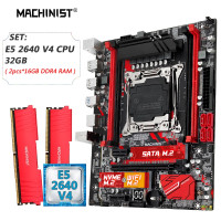 MACHINIST X99 материнская плата Combo LGA 2011-3 E5 2640 V4 комплект ЦП Xeon DDR4 2*1G = 32 Гб 2133 МГц память NVME M.2 WIFI четырехканальная RS9