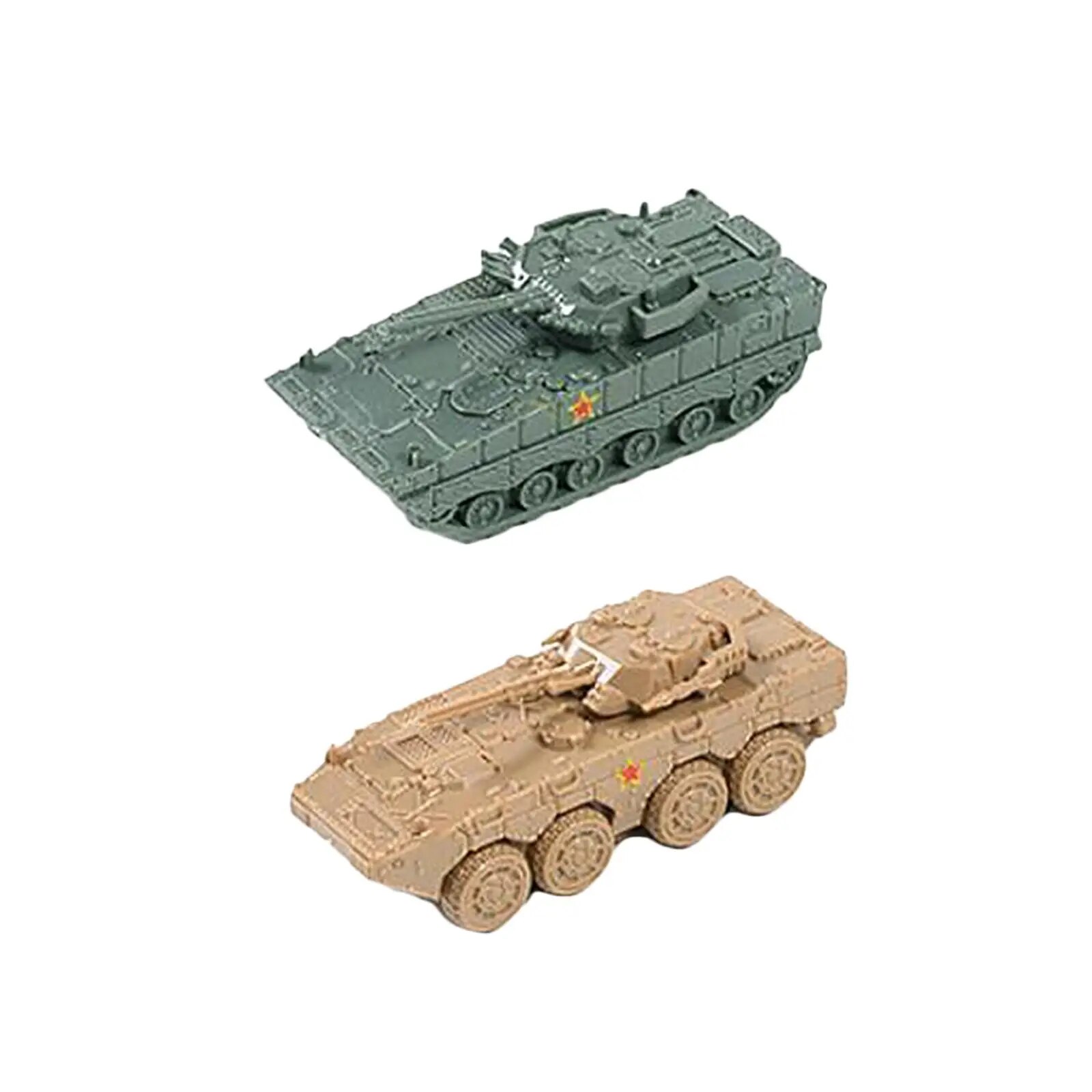 2Pcs 1/144 Scale Tank Model Building Model Reconnaissance Vehicles Collectibles Puzzle for Boys Display Kids Children Keepsake