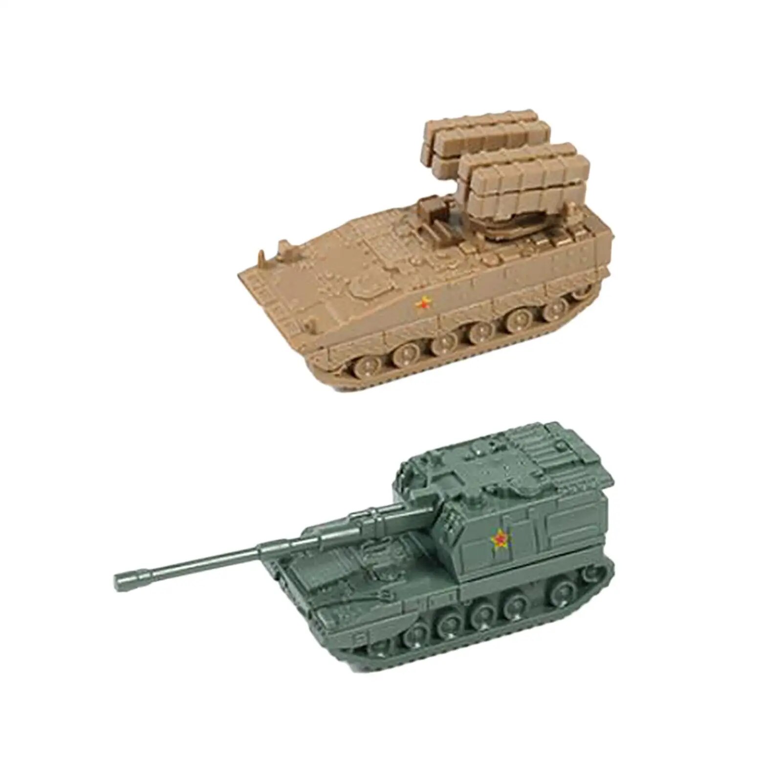 2Pcs 1/144 Scale Tank Model Building Model Reconnaissance Vehicles Collectibles Puzzle for Boys Display Kids Children Keepsake