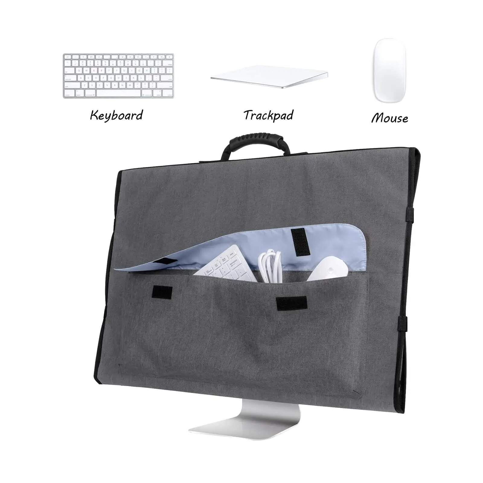 27inch Monitor Carrying Case Adjustable Buckle Anti Scratch Padded Travel Carrying Bag Protective Case for Desktop Computer