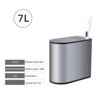 Умная мусорная корзина из нержавеющей стали, набор из 7 л, водонепроницаемая ёршика для туалета, узкое ведро с датчиком для мусора, крышка для ванной комнаты