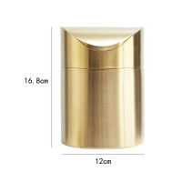 Золотистая мусорная корзина из нержавеющей стали, настольная Автомобильная мини-корзина для мусора, офисный туалетный столик, корзина для отходов, ведро для хранения